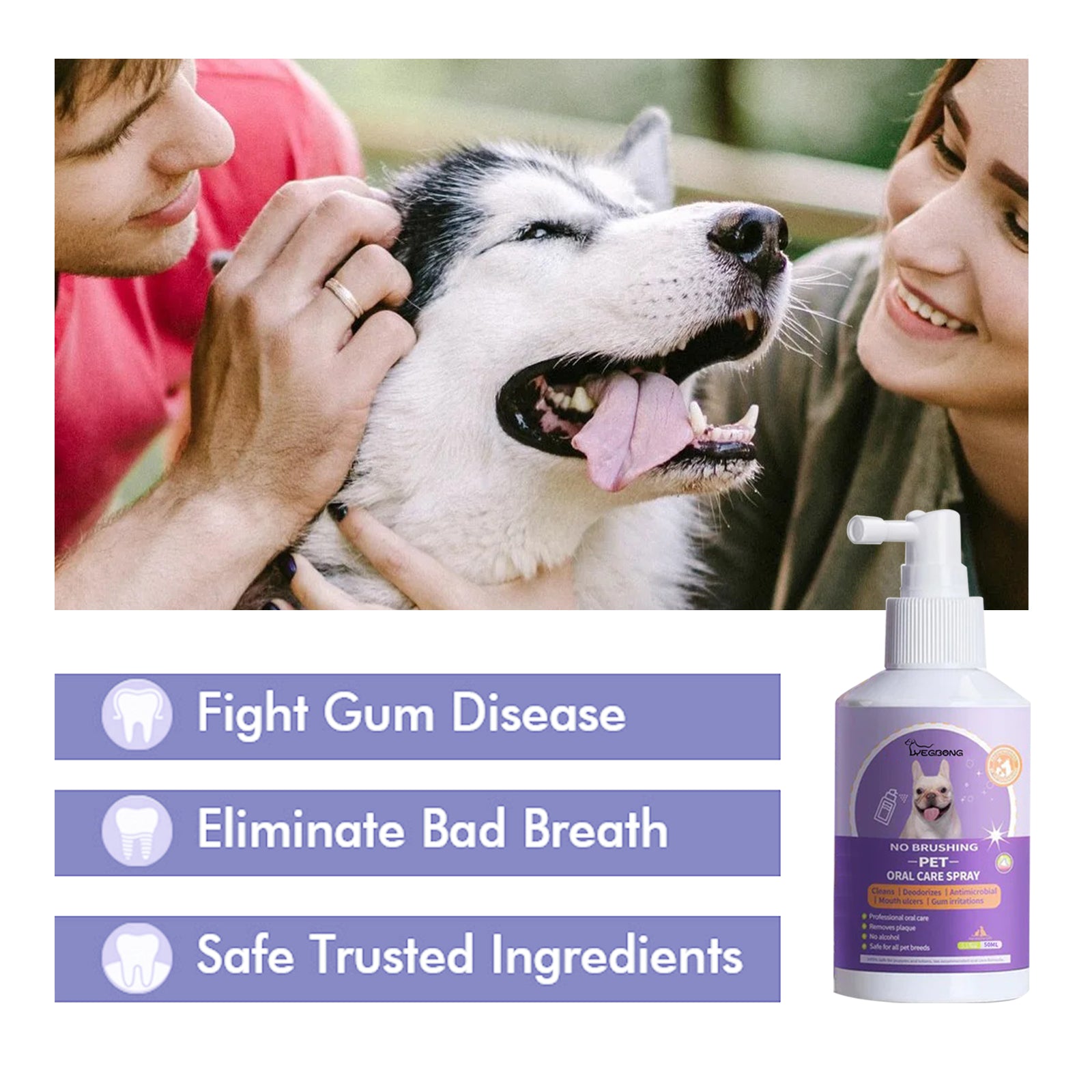 Dog And Cat Tooth Cleaning Spray, Pet Mouth Cleaning Breath Fresh Deodorizing Cleaning Spray