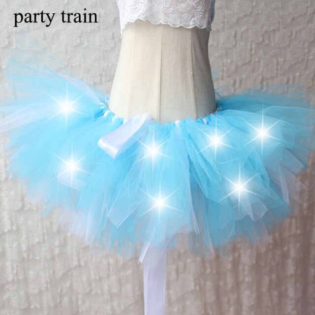 Arrival Women Tulle Tutu Skirt Sexy Mini Fancy Adult Petticoat Fluffy Yarn Ballet Dance Halloween Led Light Up