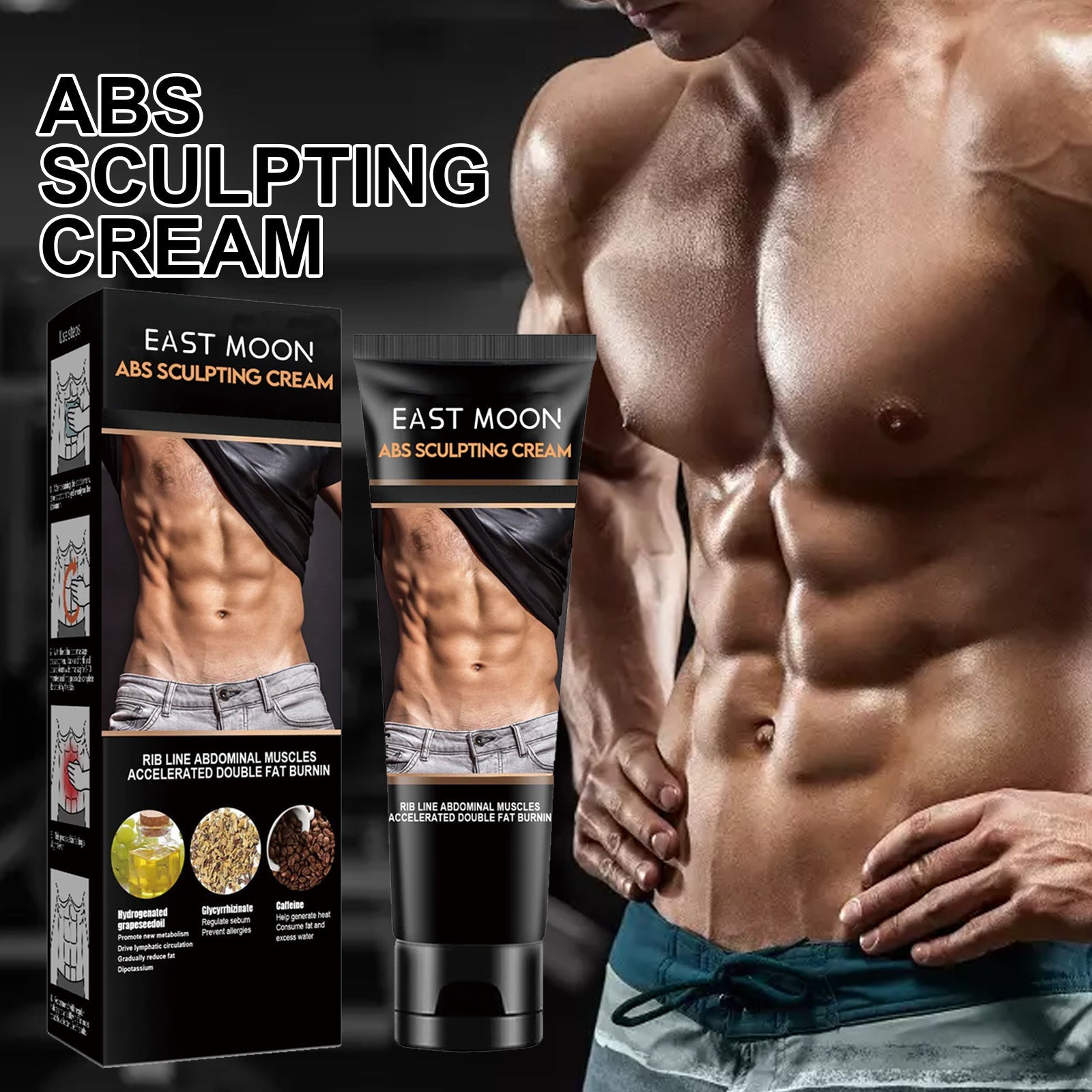 Abdominal Toning Cream, Toning And Strengthening Muscle Line Waistline Abs Firming And Shaping Massage Cream
