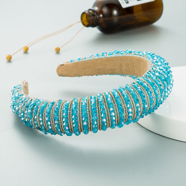 Hair Hoop Hand-woven Beaded Head Hoop Female Baroque Sponge Hair Bundle Korean Face Wash Hair Accessories