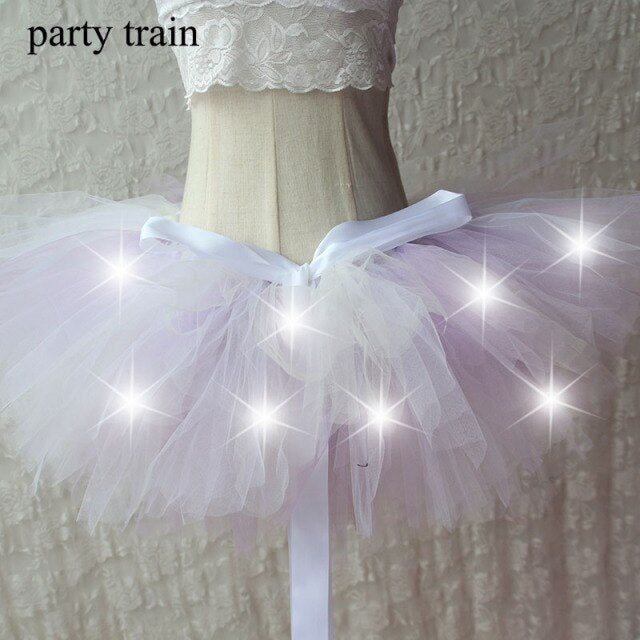 Arrival Women Tulle Tutu Skirt Sexy Mini Fancy Adult Petticoat Fluffy Yarn Ballet Dance Halloween Led Light Up