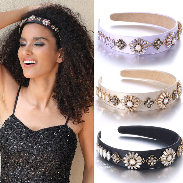 Fashionable Baroque Retro Set Water Diamond Flower Headband