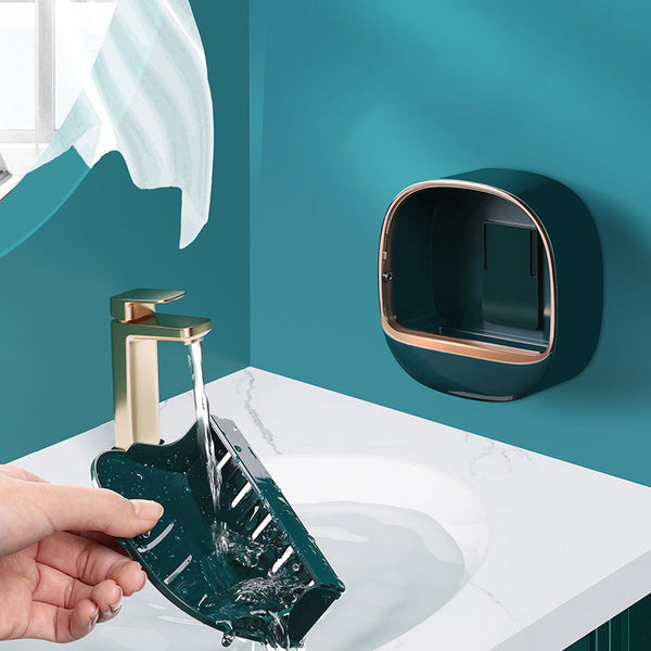 Wall Mounted Soap Dish Drain Soap Rack Free Punching