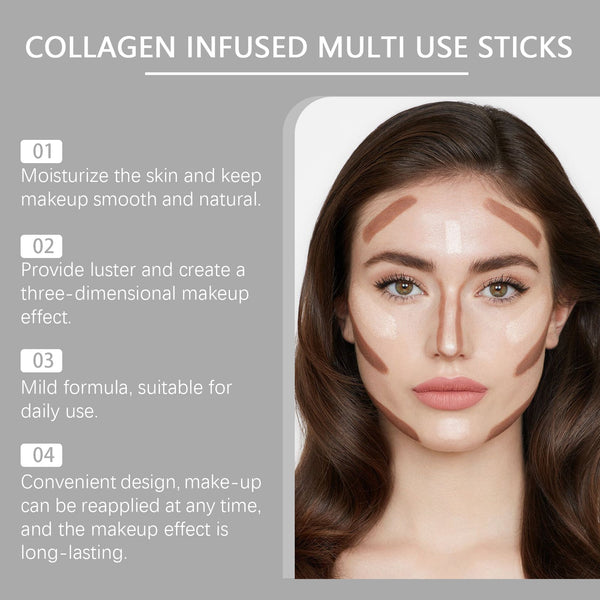 Collagen Makeup Stick Moisturizes Natural Multicolor Blush Stick