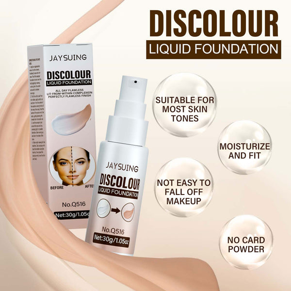 Warm Up Liquid Foundation, Skin Tone Liquid Foundation Brightening Portable Concealer Lasting And Not Easy to Fade