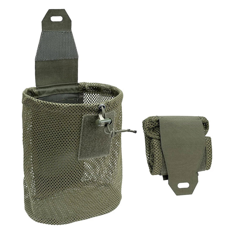 Tactical Dump Pouch Foldable High Capacity Nylon Mesh MOLLE Belt Compatible Lightweight Durable