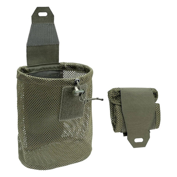 Tactical Dump Pouch Foldable High Capacity Nylon Mesh MOLLE Belt Compatible Lightweight Durable