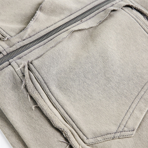 Post-Apocalyptic Punk Distressed Hooded Sweatshirt Loose Short Jacket for Men