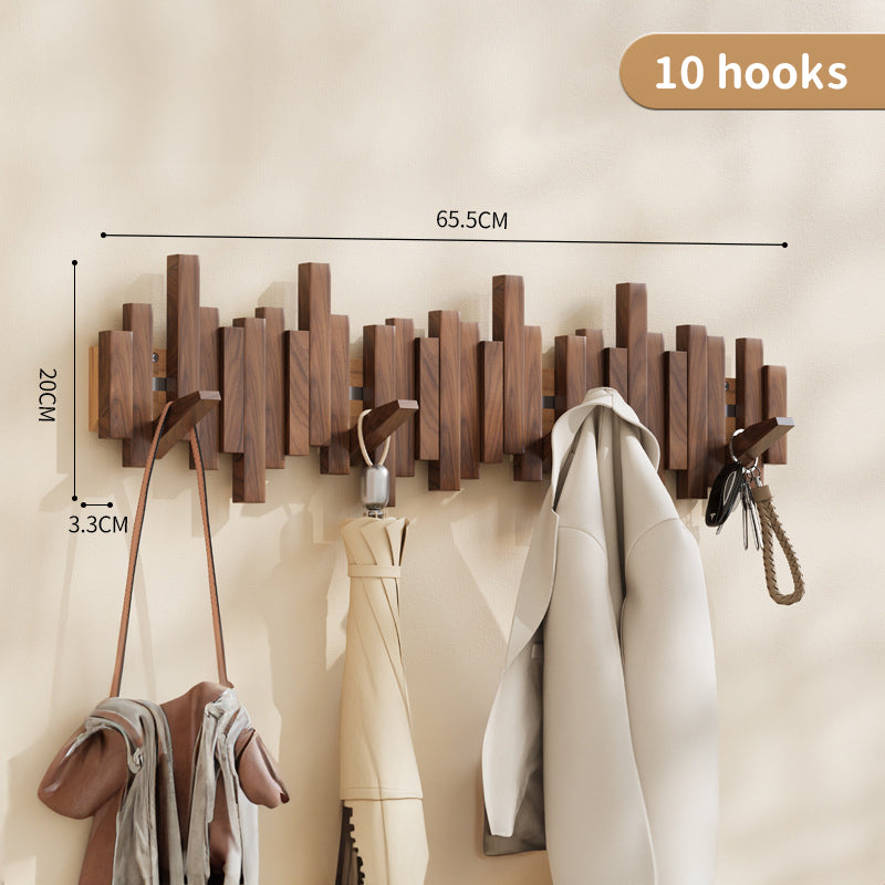 Coat Racks Wall Hanging Wall Entry Door Porch Hanging Scarf Coat Rack Perforated Solid Wood Creative Piano Keys Clothes Hook
