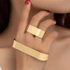 Geometric personality bracelet ring set for women, Japanese and Korean Ins style, simple and fashionable trendy jewelry