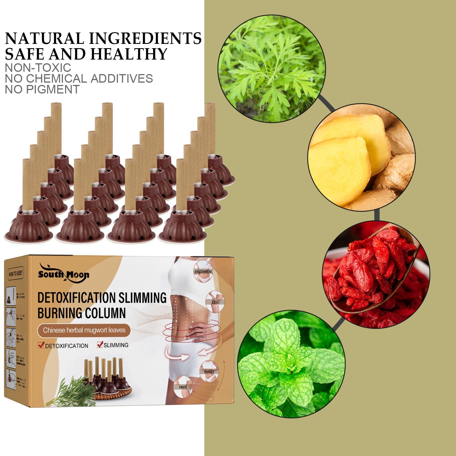 Detoxification Slimming Burning Column, Wormwood Burning Column Lifts Loose Skin Belly Firming And Shaping Body