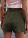 Summer new fungus waist slanted pocket casual shorts