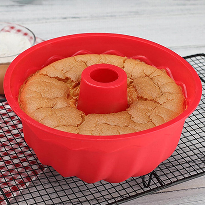 10-inch Non-Stick Silicone Bundt Pan - Multipurpose Baking Mold for Cakes, Jello & Gelatin
