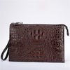 A4 Men's Genuine Leather Underarm Bag Zipper Cowhide Crocodile Pattern Men's Mobile Phone Bag