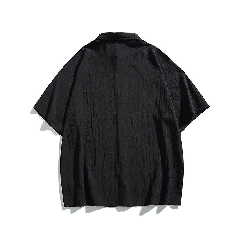 Pocket embroidery workwear short sleeved shirt men's and women's loose half sleeved shirt