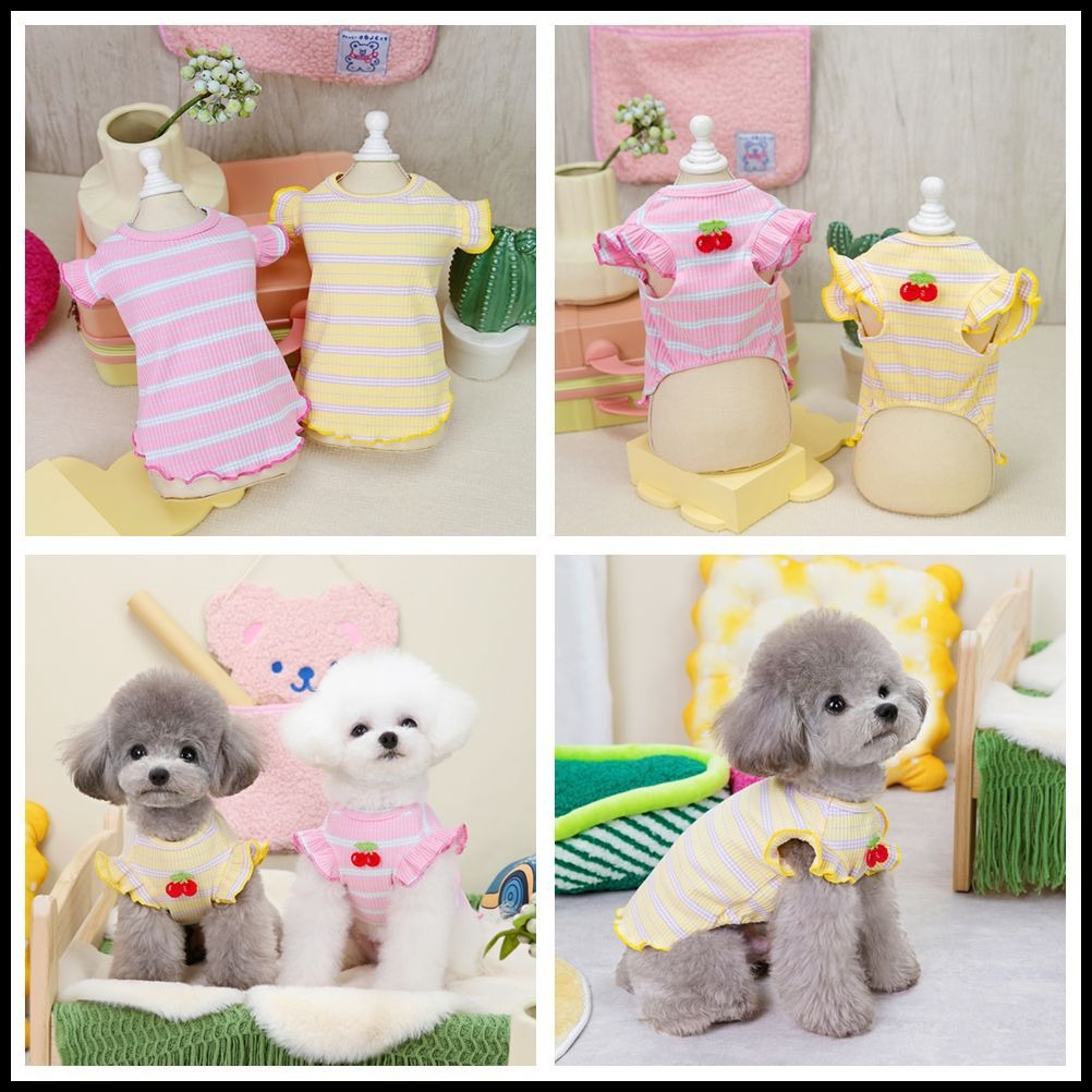 Spring/Summer Dog Clothing Little Cherry Flying Sleeves Tank Top