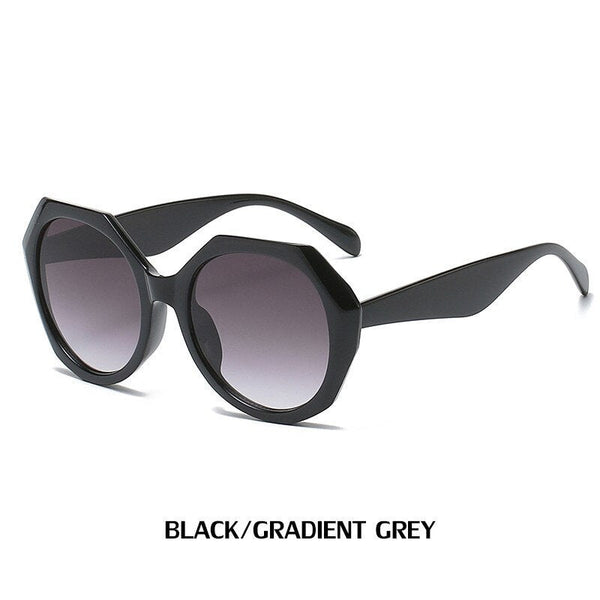 New Fashion Irregular Frame Sunglasses Ladies Ins Trendy Striped Large Frame Sunglasses