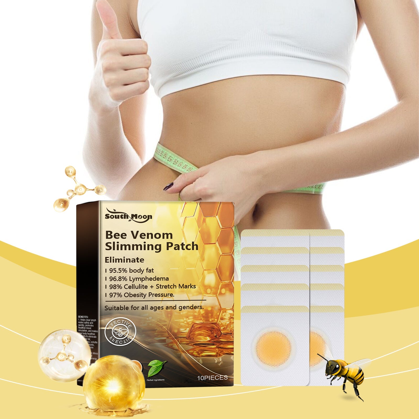 Bee Venom Slimming Patch, Body Shaping Paste Body Shaping Slimming Increase Vitality Reduce Swelling Slimming Body Shaping