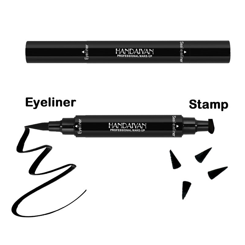 HANDAIYAN Double Ended Stamp Eyeliner Pencil Triangle Stamp Eyeliner 2 In 1 Waterproof Eyeliner