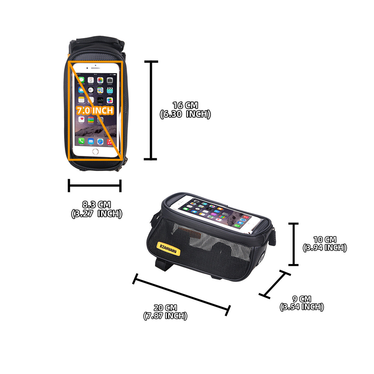 Bicycle Bag Golf Front Beam Bag Mountain Bike Headphone Audio Bag Mobile Phone Navigation Upper Tube Bag Riding Accessories