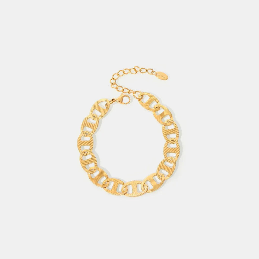 Handmade chain plated with genuine gold titanium steel material women's bracelet