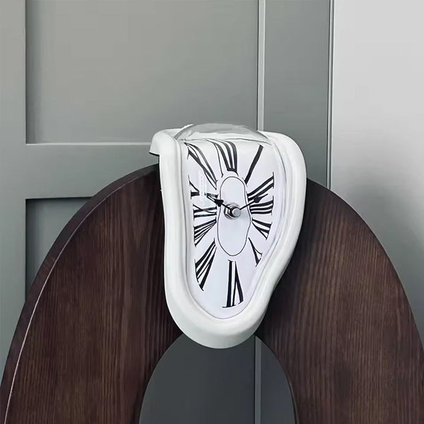 Twisted Corner Clock by Creative Home Decor: A Melting Clock with Roman Numerals, a Retro Time - Warp Wall Clock