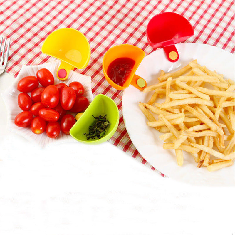 Creative plastic snack spoon with versatile bowl plate seasoning dish salad dressing box for kitchen use