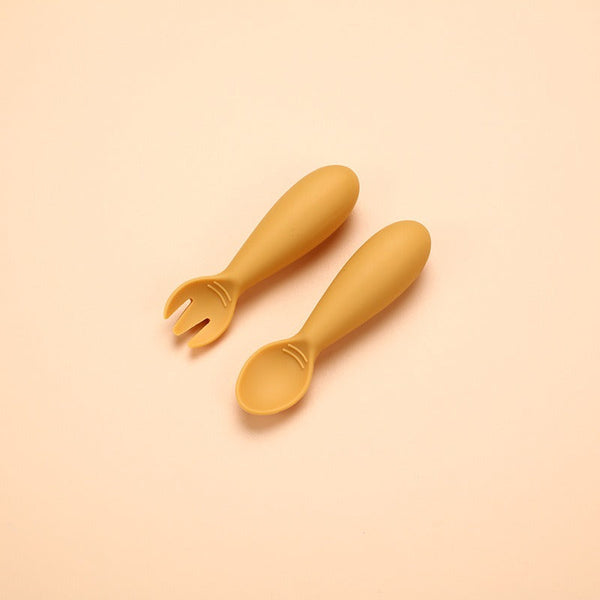 Hot selling silicone baby soft spoon, food grade children's complementary food, eating fat fork spoon