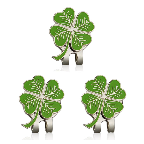 Four Leaf Clovers Golf Ball Marker with Golf hat clip Wholesale  Golf Accessories for golfer gift alloy Lucky clover marker