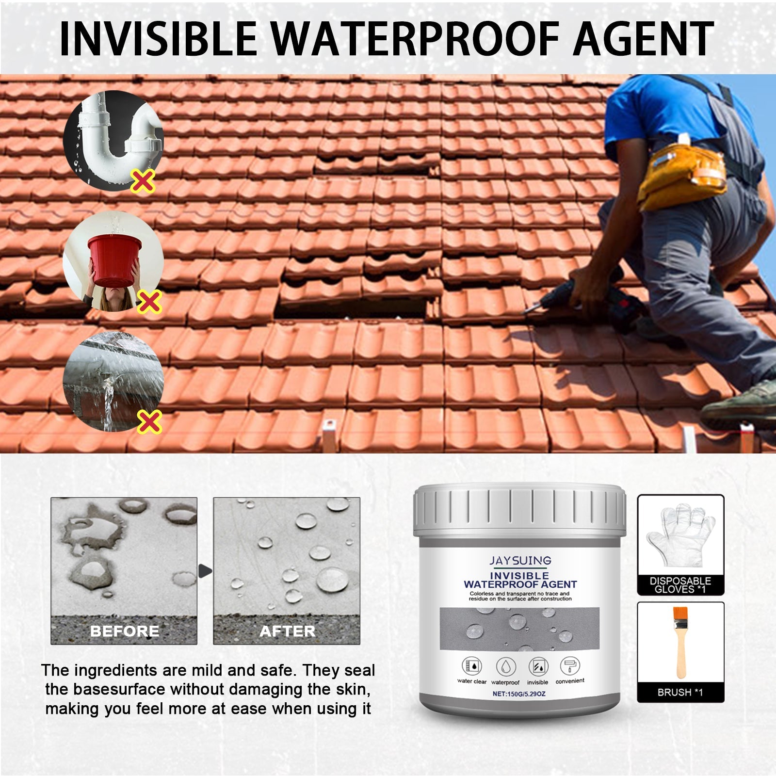 Sealant Waterproof Sealant, Multi-Functional Ceramic Tile Sealant For Bathroom Plumbing Glass Door And Window Leak Repair