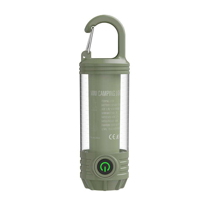 Multi functional outdoor camping light, portable strong light flashlight, rechargeable mini retro camping atmosphere light