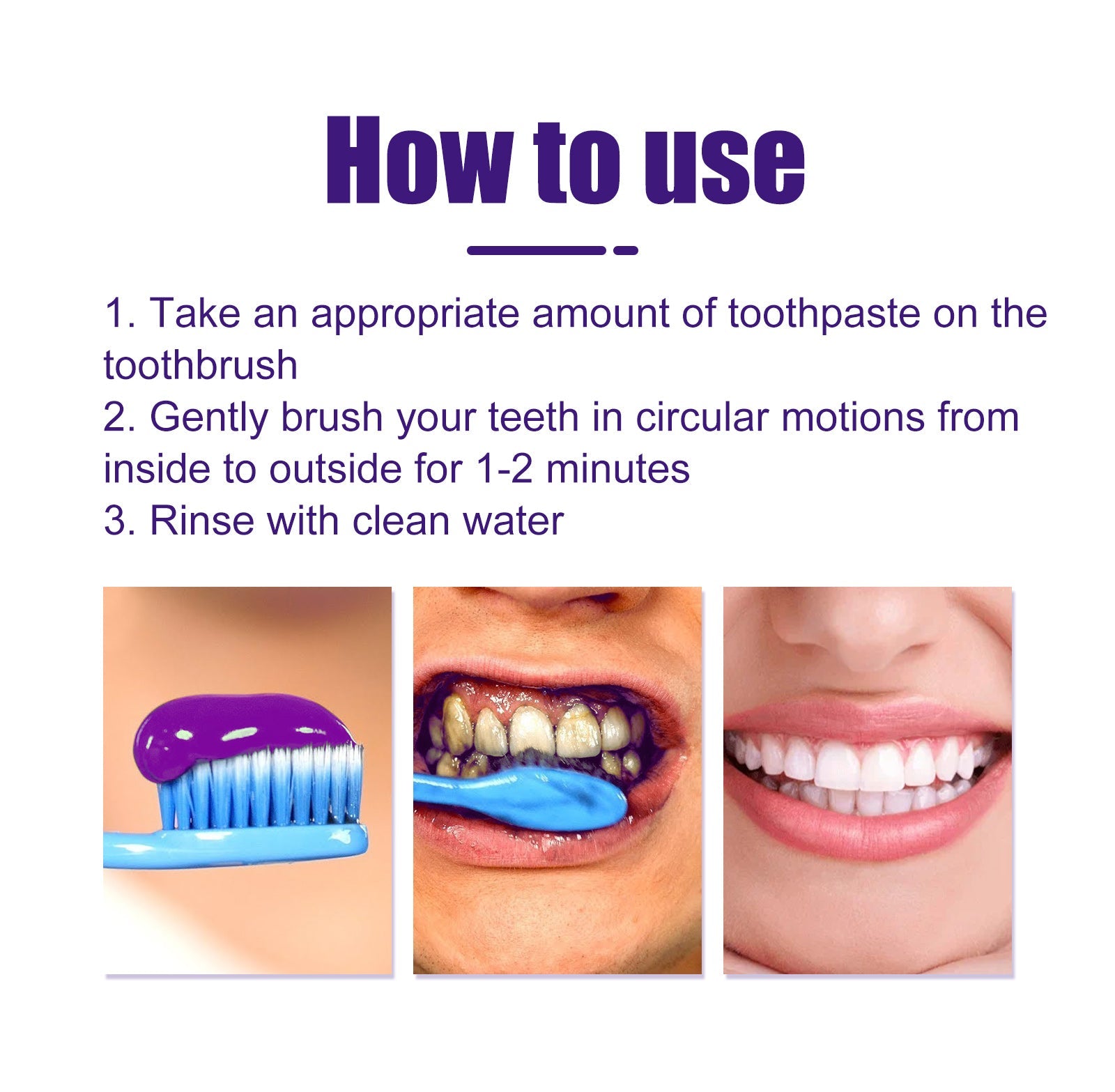 V34 Purple Toothpaste, Cleaning Bad Breath Teeth Stains Beauty Whitening Tooth Care Toothpaste