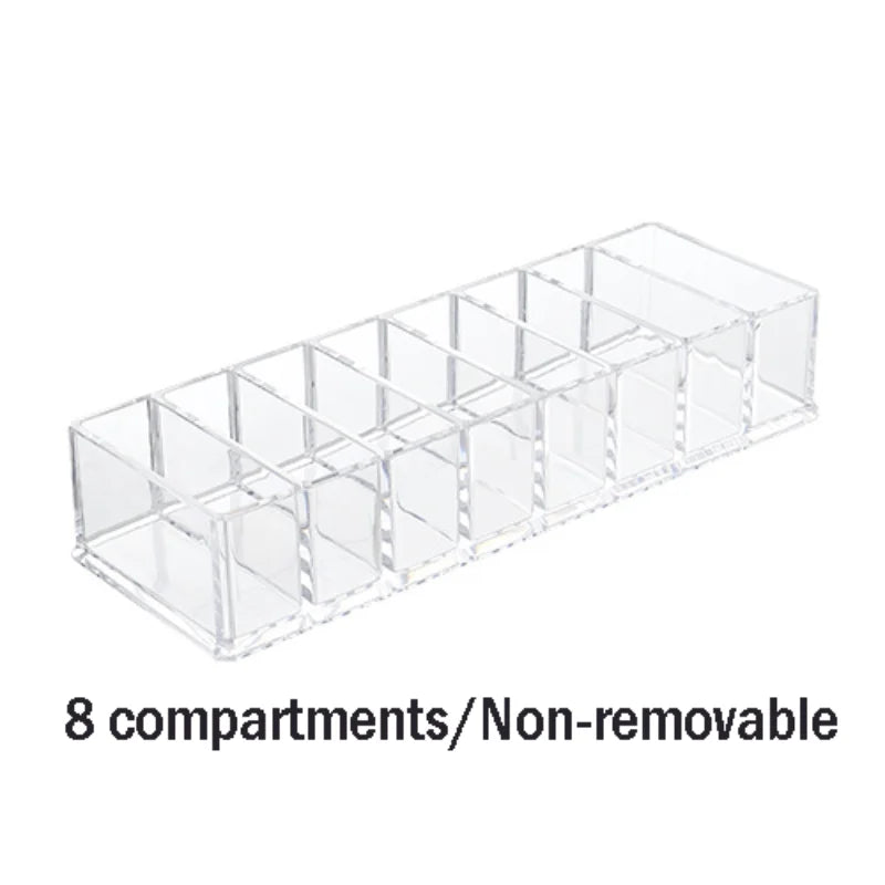 Household Transparent Divided Cosmetic Storage Box Sorting and Detachable Plastic Desktop Storage Box