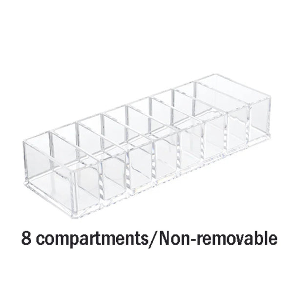 Household Transparent Divided Cosmetic Storage Box Sorting and Detachable Plastic Desktop Storage Box