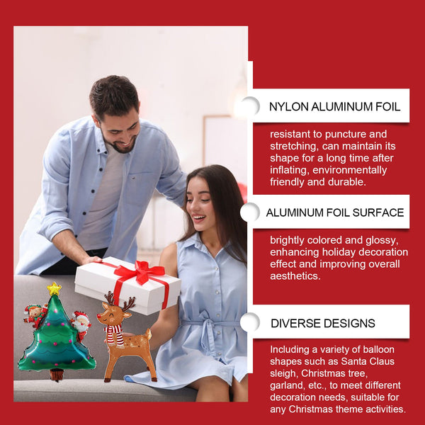 Christmas Balloons Balloon Standing Santa Claus Reindeer Christmas Tree Event Atmosphere Arrangement