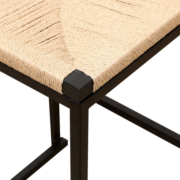 Set of 2 Bar Stools with Back Paper Rope Woven Counter Height Dining Chairs for Kitchen Home (Paper Rope with Back)