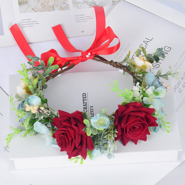 Simulated flower headdress tourist vacation princess flower fairy performance dance hair accessory female