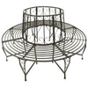 Roundabout Circular Outdoor Garden Tree Bench in Heavy Duty Grey Steel