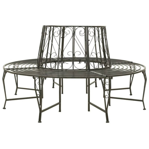 Roundabout Circular Outdoor Garden Tree Bench in Heavy Duty Grey Steel