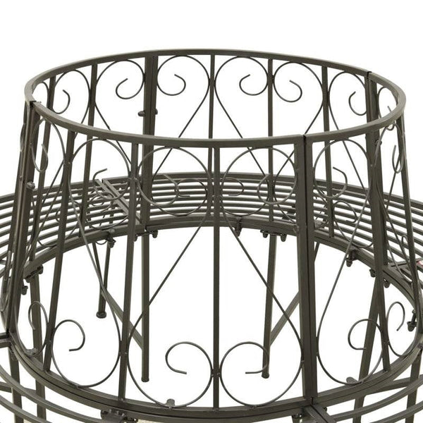 Roundabout Circular Outdoor Garden Tree Bench in Heavy Duty Grey Steel