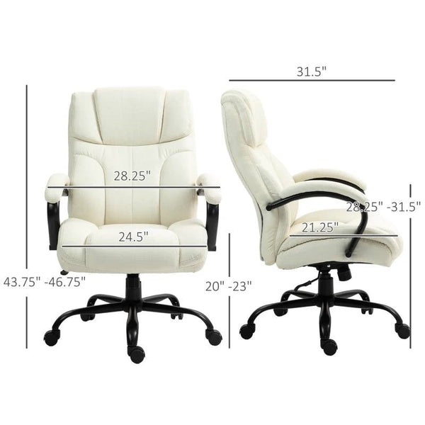 Cream White Big/Tall Adjustable Height Office Chair - 500 lbs. Weight Capacity