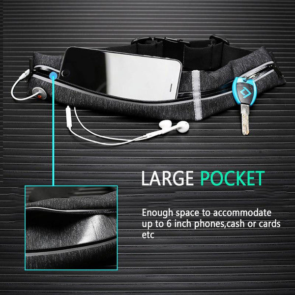 Yipinu Sports Running Waist Bag Outdoor Waterproof Reflective  Belt Jogging Gym Fitness Runner