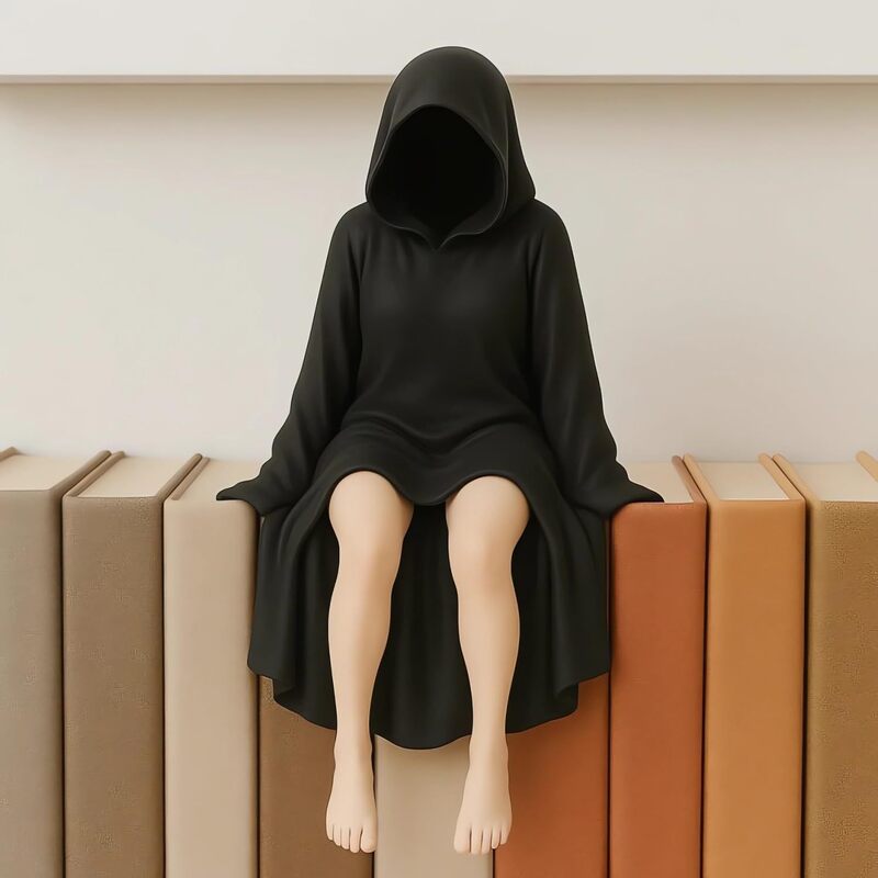 Halloween Female Sitting Statue for Desktop/Bedroom/Living Room Home Decor