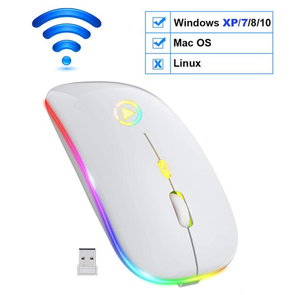 Wireless Mouse Bluetooth RGB Rechargeable Mouse Wireless Computer Silent Mause LED Backlit Ergonomic Gaming Mouse For PC Laptop