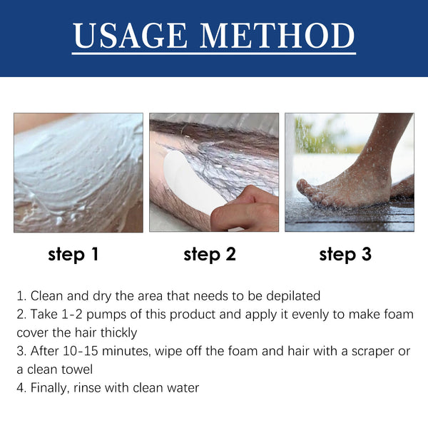 Men's Hair Removal Foam Spray Leg Underarm Chest Hair Gentle Cleansing Quick Hair Removal Spray