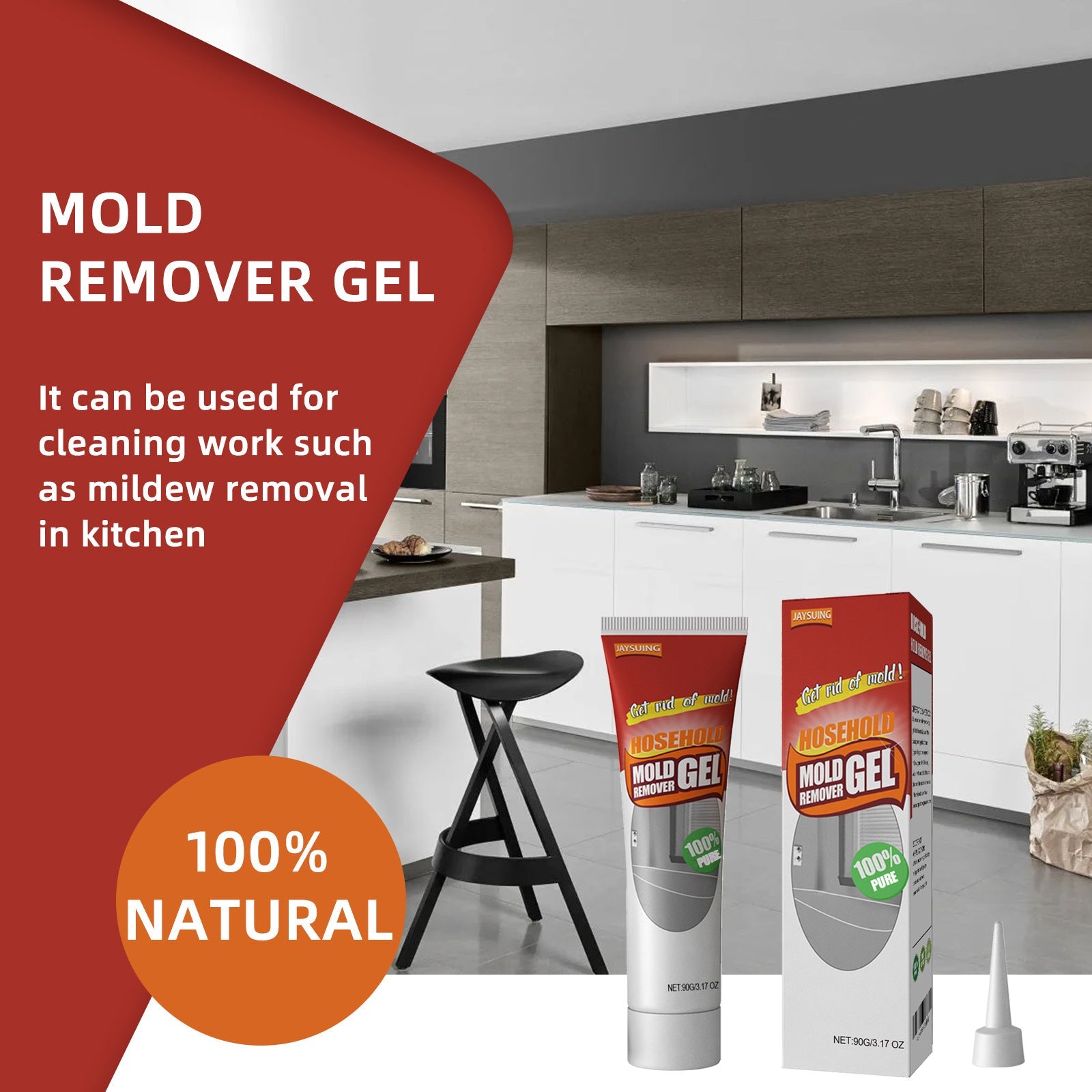 Wall Mold Removal Gel, Wall Wall Bathroom Kitchen White Mold Removal Gel
