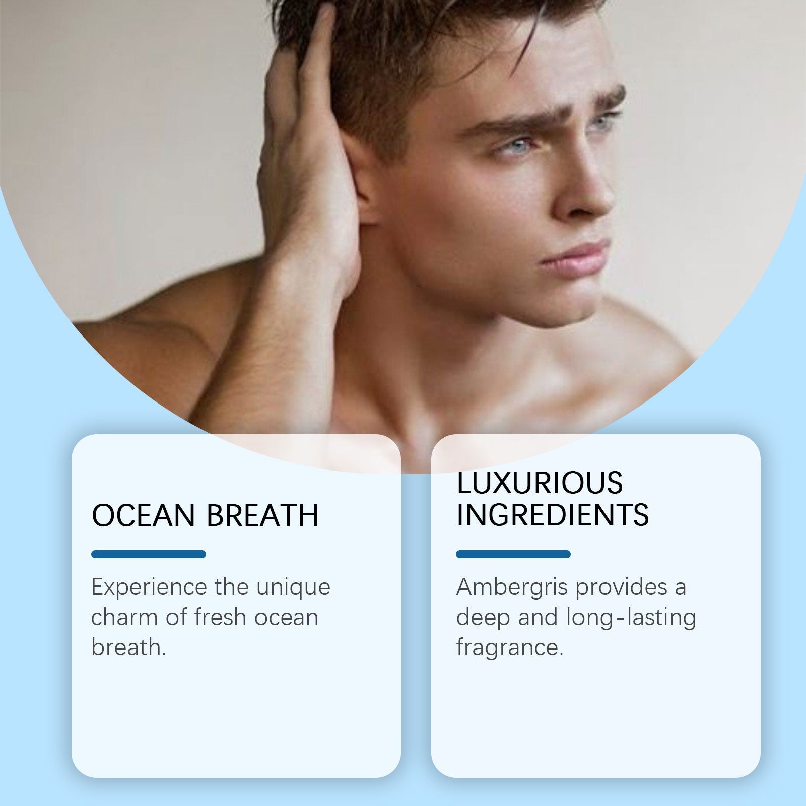 Ambergris Blue Ocean Perfume Men's Charm Atmosphere Permanent Light Fragrance Ocean Blue Notes