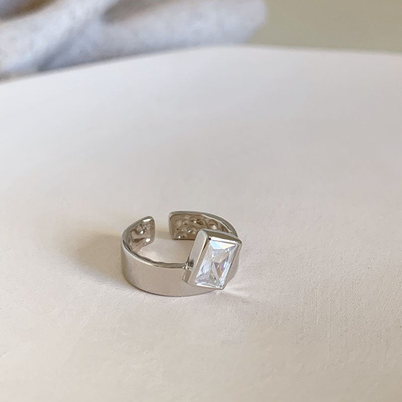 Dopamine love colored zircon diamond ring female niche index finger high-end fashion personality open ring