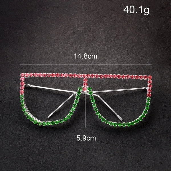 Hot tassel glasses frame no lens rhinestone glasses frame personality accessories female