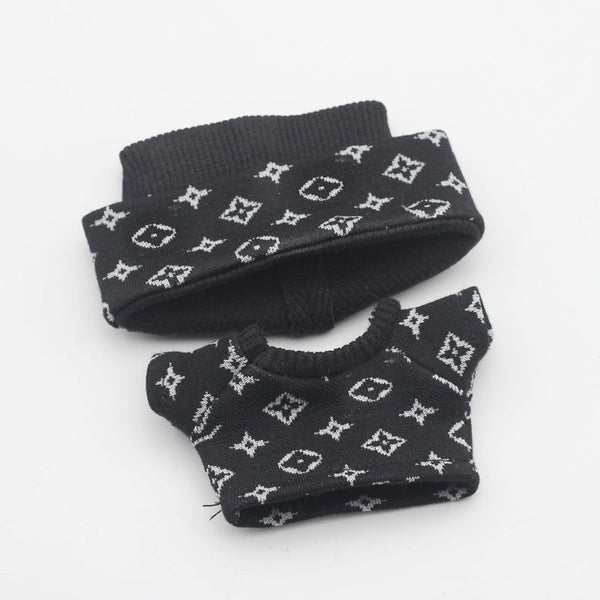 17cm Labubu First and Second Generation Blind Box 10cm Cotton Crying Doll Clothes Knitted Printed Hat